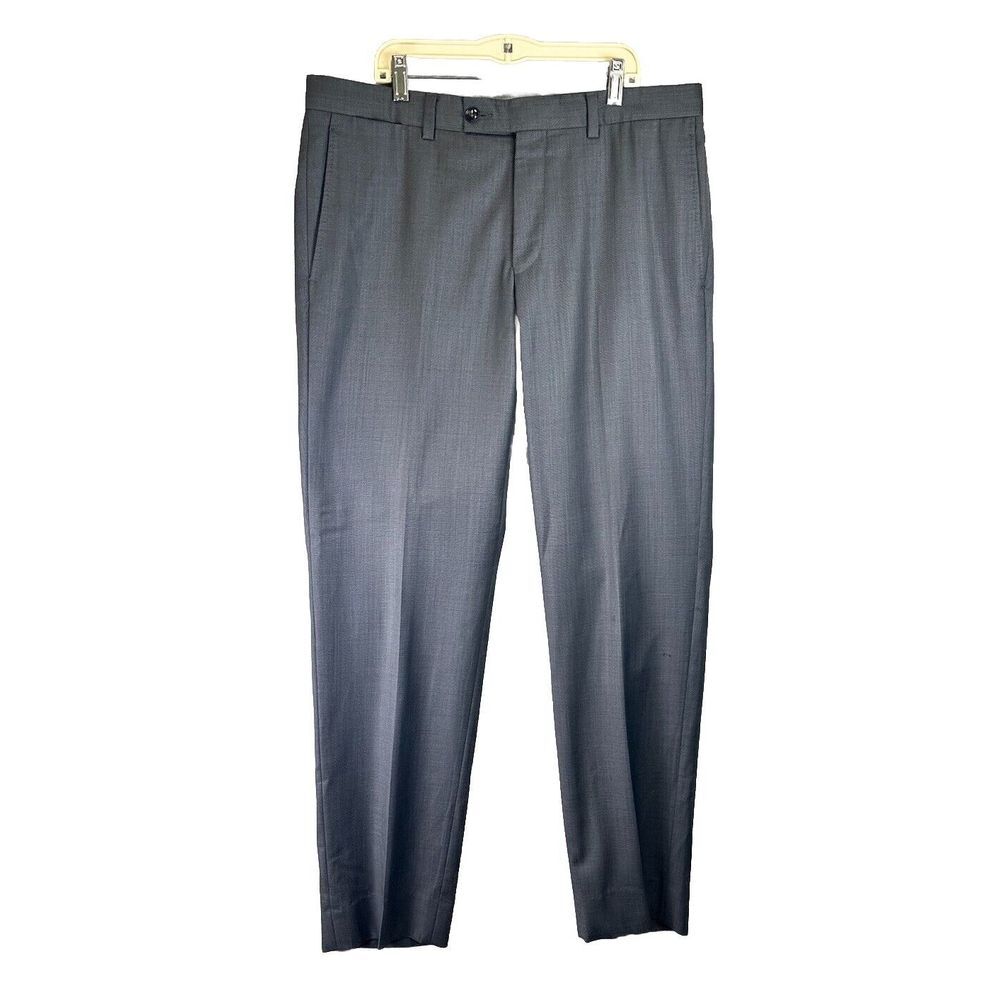 Ted Baker Pants Mens 35 Black Gray Slacks‎ Dress Career  Preppy Men 35x32 Wool